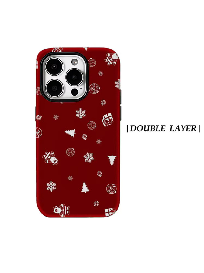 Potdemiel Magnetische Handyhülle Burgundy Christmas für iPhone 17 16 15 14 13 Pro Max Plus, robuste Doppelschicht-Hülle in Rot - Bild 6