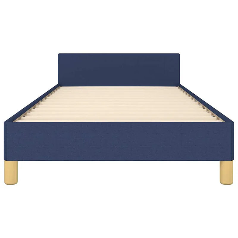 vidaXL Bettgestell mit Kopfteil in Blau aus Stoff, B/L: 90 x 200 cm - Bild 4