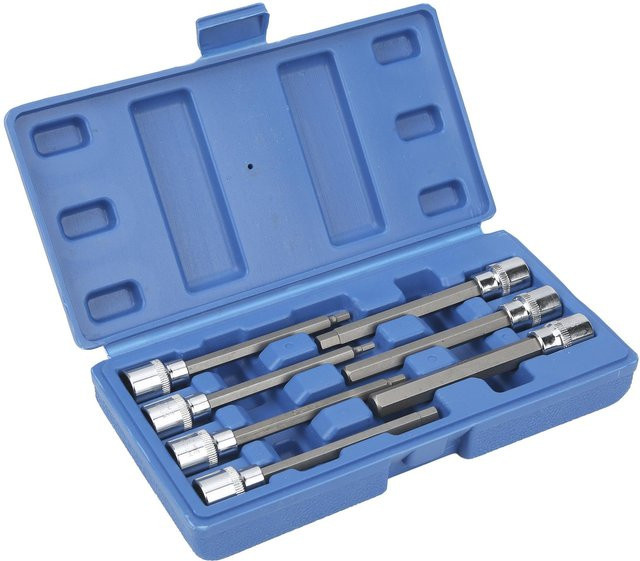 Igeteck 7-teiliges Steckschlüssel-Bit-Set aus Chrom-Vanadium-Stahl in Blau, 3/8 Zoll, extra lang - Bild 1