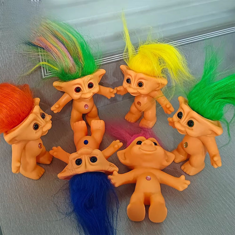 Lucky Troll Dolls Vintage Sammlerfiguren aus Kunststoff in Mehrfarbig für Desktop-Dekoration und Nostalgie-Liebhaber - Bild 5