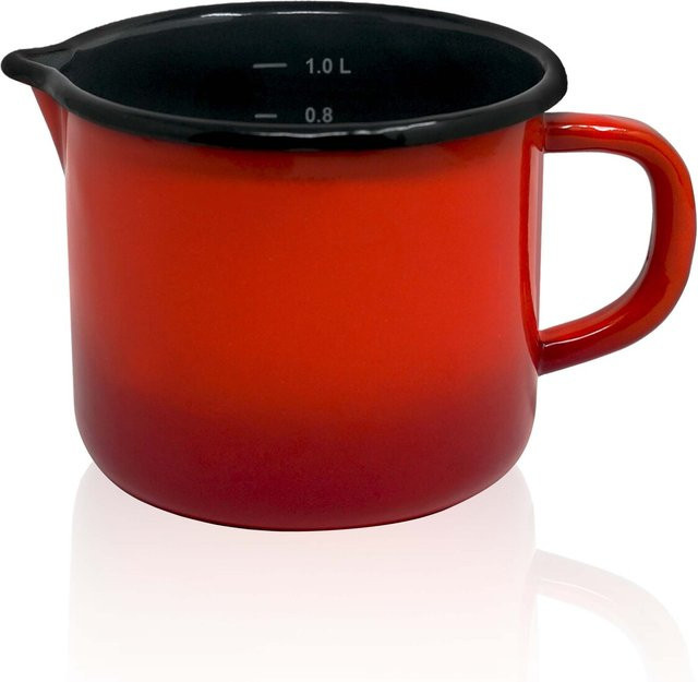 Karl Krüger Emaille Milchtopf Rom mit Ausguss, Inhalt: 1,0 l - Bild 1