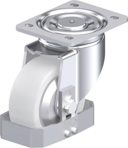 Blickle Stahlblech-Lenkrolle LH-SPO 127K-FA-FS in Weiß mit 125 mm Rad-Durchmesser und 750 kg Tragfähigkeit - Bild 1