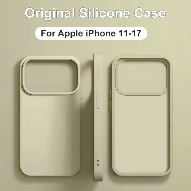 Original Flüssigsilikonhülle für Apple iPhone in Schwarz, stoßfestes Softcover Telefonzubehör - Bild 1