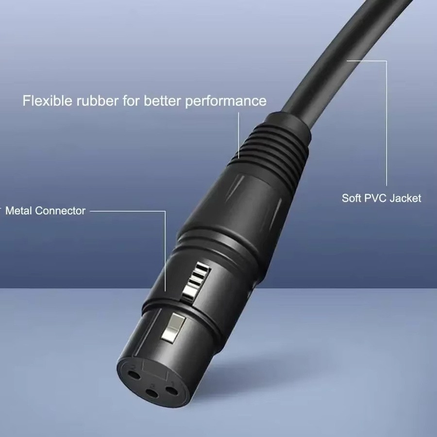MACDOT XLR-Audiokabel Schwarz, abgeschirmtes OFC-Kabel für Mikrofone und Mischpulte - Bild 5