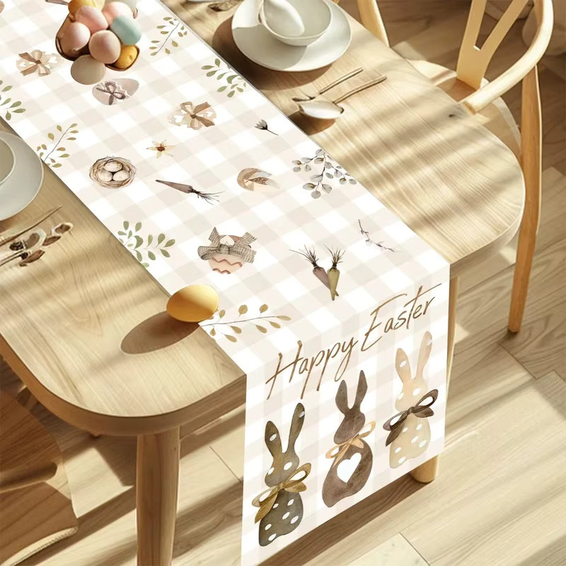 VIKAMA Tischläufer mit Ostermotiv und Frühlingsblumen in Mehrfarbig, B/H: 90 x 33 cm - Bild 3