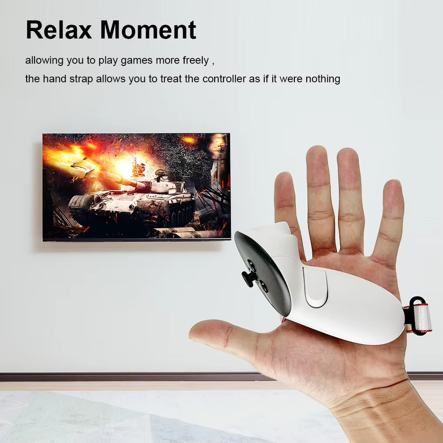 VODOOL VR-Headset Zubehör-Set mit verstellbarem aktivem Riemen, Metallring-Schnalle und Joystick-Kappen für Meta Quest 3 Controller in Weiß - Bild 2