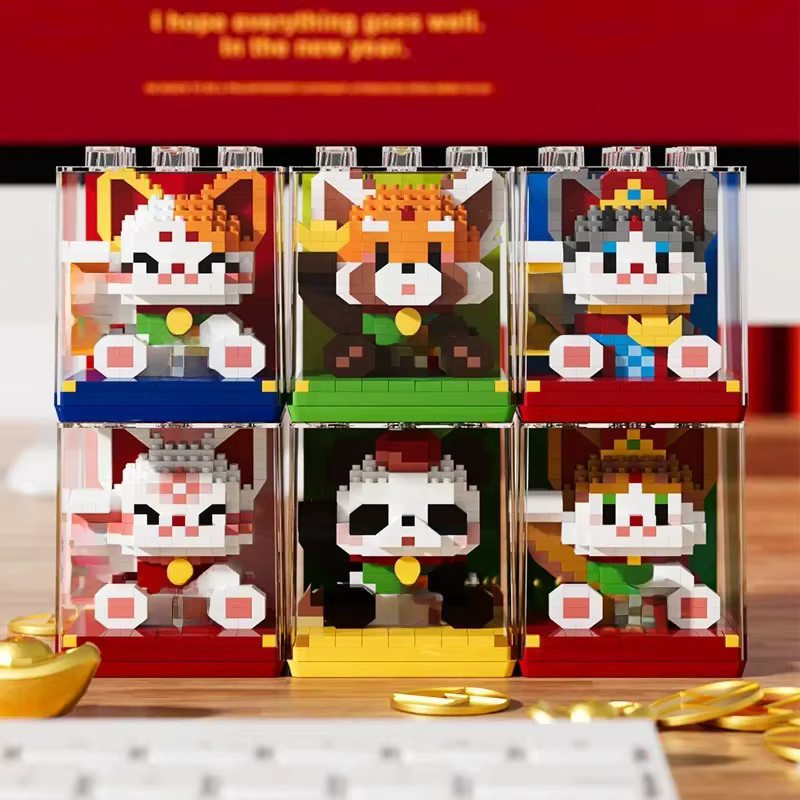 ENYE Glück Tier Micro Bausteine Maneki Neko, 3D Modell, Mini Ziegel Figur - Bild 5