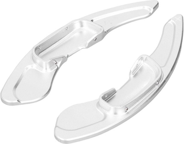 Fishine Lenkrad Schaltwippen Verlängerung Set aus Aluminiumlegierung in Silber und Weiß für Mazda 3 und Mazda 6, 2 Stück - Bild 1