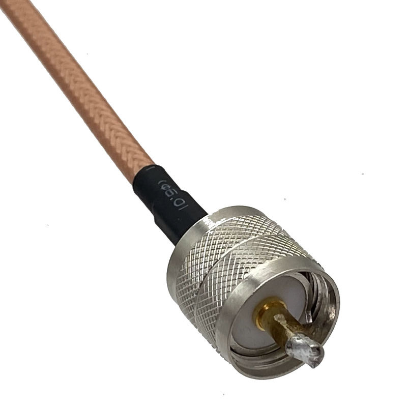 TTVXO RG142 HF-Jumper Pigtail Kabel mit N-Stecker auf UHF PL259 Stecker, 50 Ohm, Farbe: Silber - Bild 4