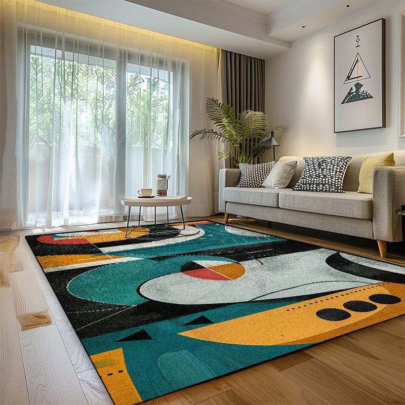 Moderner Luxusteppich JGJG mit geometrischem Design, weich und waschbar, rutschfest, Mehrfarbig, B/T: 60 x 90 cm - Bild 2
