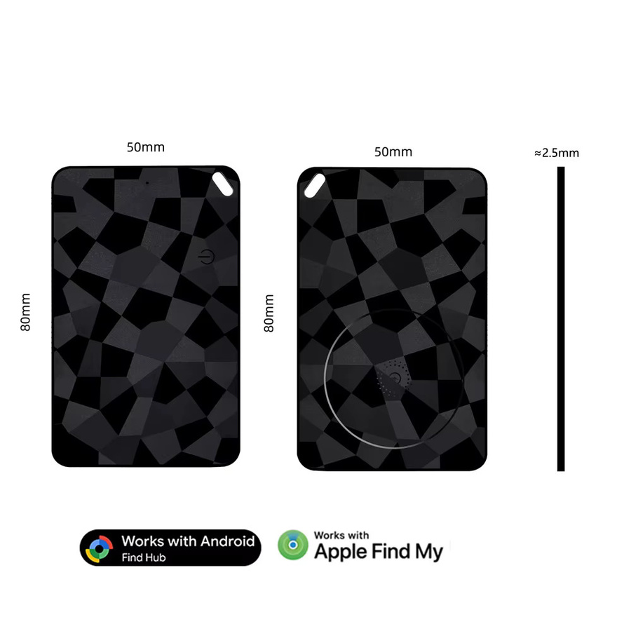 leapii 1-4er-Pack smarter Brieftaschen-Tracker in Schwarz, wiederaufladbare Tracker-Karte kompatibel mit iOS Find My App und Android Google Find My Device - Bild 3
