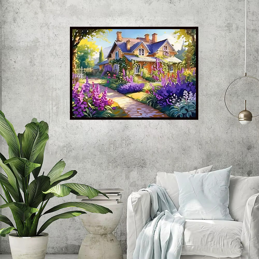 Momoart DIY Diamant Stickerei Haus Landschaft Mosaik Set in Multicolour, B/H: 30,0 x 20,0 cm - Bild 3