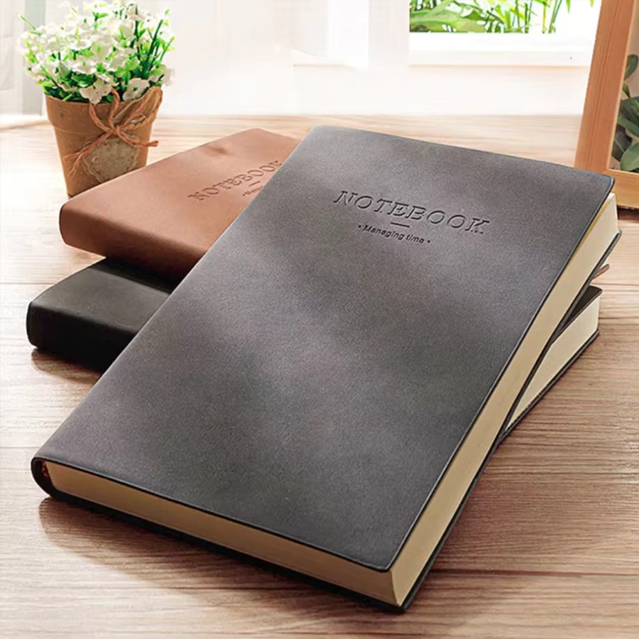 Universelles Hardcover Notizbuch in Schwarz mit Stoffeinband für A5 und A4, ideal für Skizzen und Meetings - Bild 2