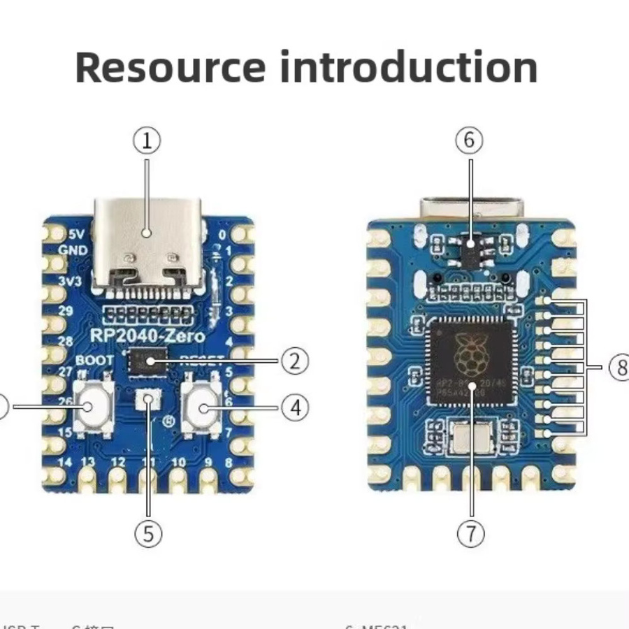 Raspberry Pi RP2040 Zero Mikrocontroller PICO Entwicklungsboard mit Dual Core Prozessor in Blau - Bild 1