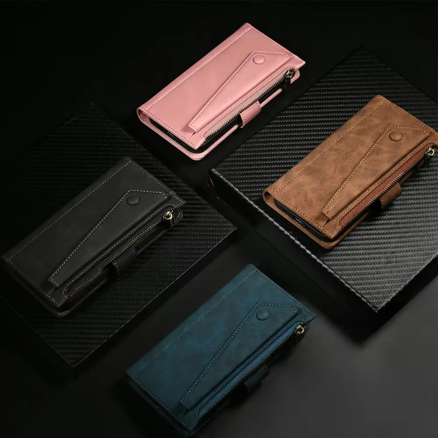 Luxus Leder Umhängetasche mit RFID-Schutz und Reißverschluss als Buchcover für OnePlus Nord 5 4 CE 3 Lite CE 2T 2T N10 N20 SE N30 N300 5G in Schwarz oder Braun - Bild 6