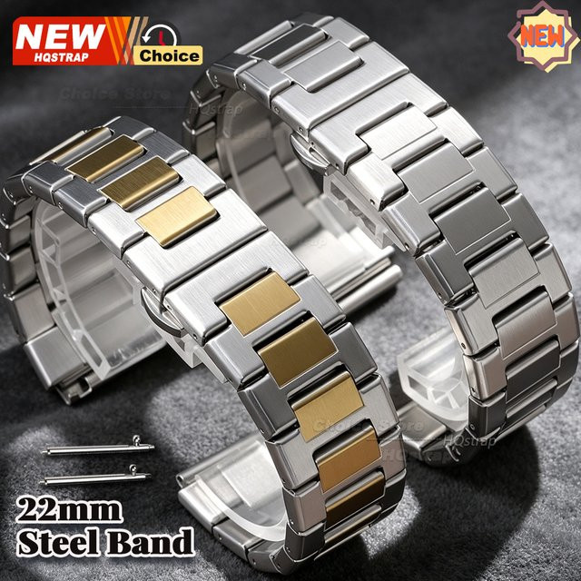 HQstrap Uhrenarmband Edelstahl, Silber, 22 mm, Herren - Bild 1