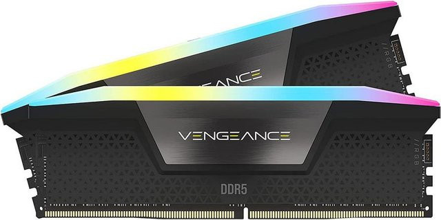 Corsair Vengeance RGB DDR5 RAM Kit 64GB 2 x 32GB DIMM 288-PIN 5600 MHz PC5-44800 CL40 Schwarz - Bild 1