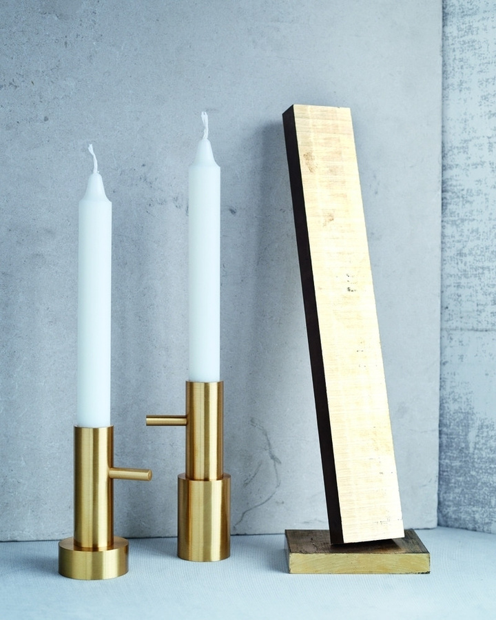 Fritz Hansen Candlestick Kerzenständer in Messingfarben und Gold - Bild 2