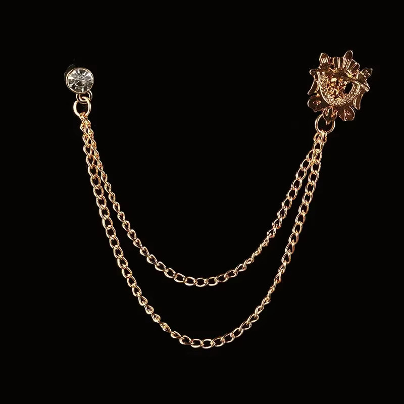 Stern Brosche mit Quaste, Kristall, Gold, Herren, Vintage - Bild 1