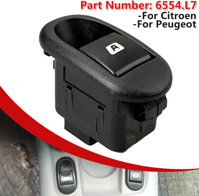 Malcayang Elektrischer Fensterheber Schalter für Citroen C2 C3 und Peugeot L7 in Schwarz - Bild 1
