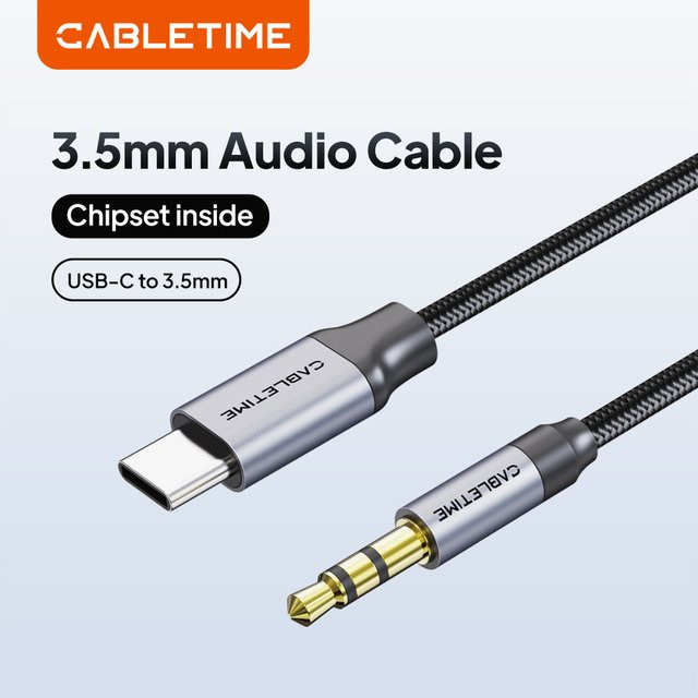 CABLETIME USB-C auf 3,5 mm Klinke HiFi-Kopfhöreradapter für Audio-Headsets - Bild 1