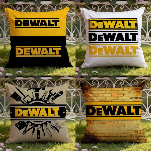 DeWalt Kissenbezug Dual-Scene wendbar für Zuhause und Auto, Schwarz-Gelb, 30 x 30 cm - Bild 1