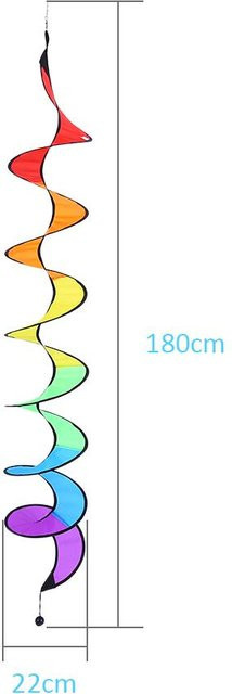 Faltbare Spiral-Windmühle mfySpace, bunte Windspiele in Grau, Höhe: 130 cm - Bild 1