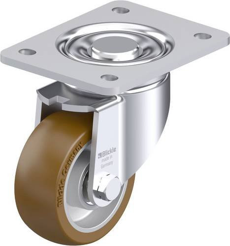 Blickle Stahlblech-Lenkrolle LH-ALB 101K-3 in Silber mit 100 mm Rad-Durchmesser und 400 kg Tragfähigkeit - Bild 1