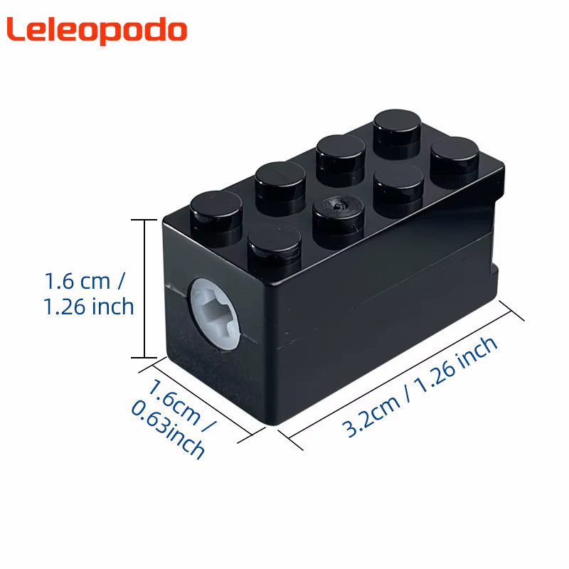 Leleopodo MOC Tech Antriebsmotor mit Drehmoment-Funktion für DIY Baustein Spielzeug, Schwarz - Bild 2
