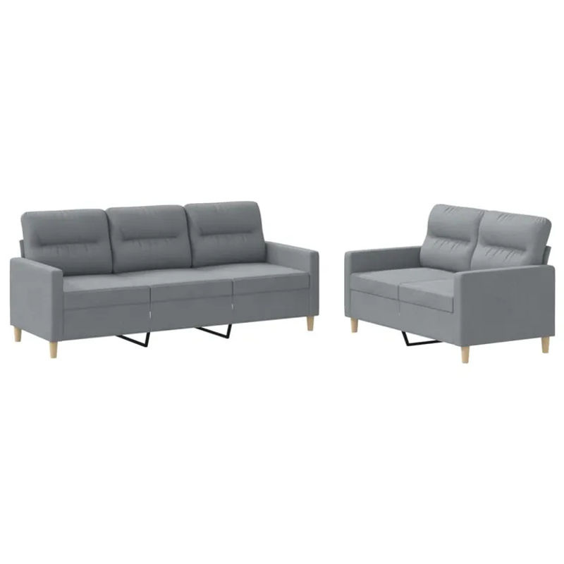 Vidaxl 2-teiliges Lounge-Set in Grau mit Stoffbezug im modernen Design - Bild 2