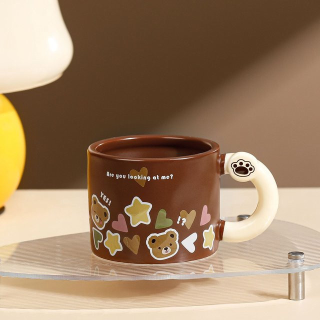 Keramiktasse mit Bären-Design von Yiran Furniture, braun, 360 ml - Bild 1