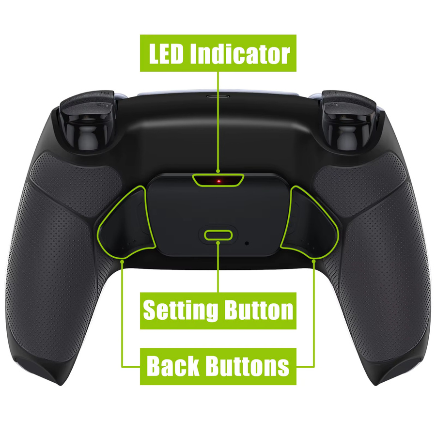 eXtremeRate Back Paddles Remap Kit für PS5-Controller BDM-010 und BDM-020, Remappable Rise Back Buttons Upgrade Board in Schwarz und Rot - Bild 2
