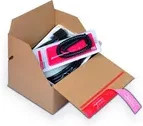 ColomPac Eurobox Versandkarton aus Wellpappe mit Selbstklebeverschluss, braun, B: 19,4 cm, H: 8,7 cm, T: 19,4 cm - Bild 1