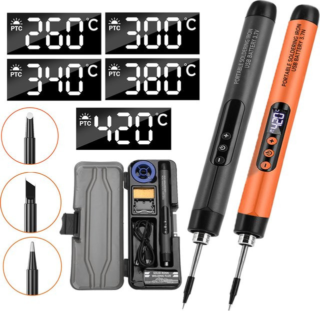 Airepair Mini USB-Lötkolben mit Typ-C-Schnittstelle und einstellbarer Temperatur, tragbares Löt- und Schweißwerkzeug mit 1000mAh Akku - Bild 1