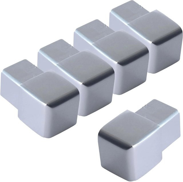 Dalsys Endstück Quadratprofil aus Aluminium, Farbe Chrom glänzend, Maße: 5 x 10 mm - Bild 1