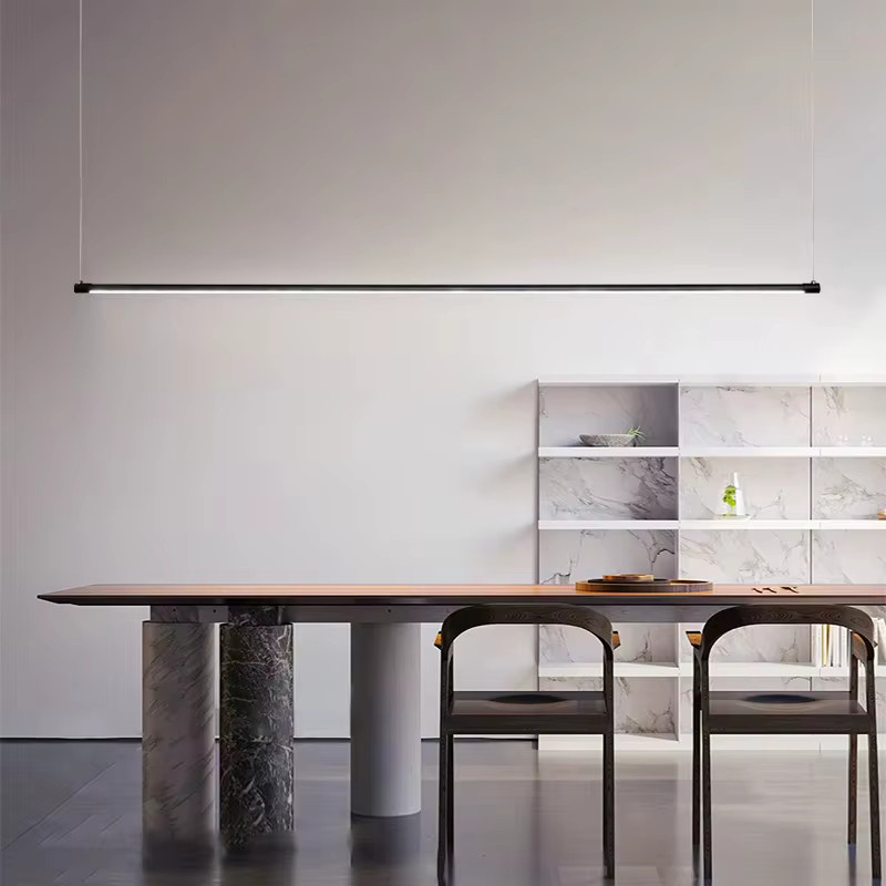 Minimalistische LED-Pendelleuchte IISINUO aus Aluminium in Schwarz für Esszimmer, Schlafzimmer und Arbeitszimmer - Bild 4