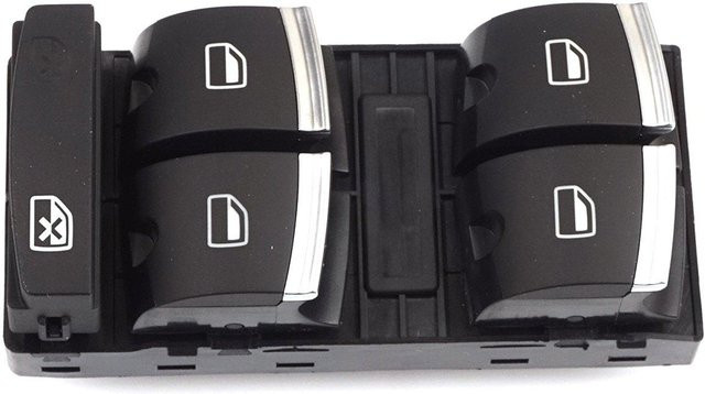 BROSS Fensterheber Hauptschalter für Fahrertür in Schwarz und Orange, passend für Audi A3 A6 Q7, Teilenummer BDP1219 4F0959851H - Bild 1