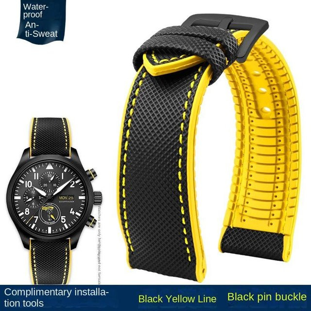 Uhrenarmband Freesh, Nylon, Kautschuk, gelb, Herren - Bild 1