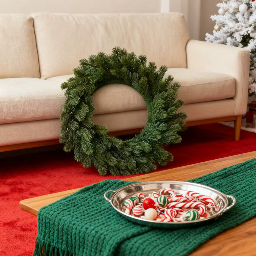 Künstlicher grüner Kranz für Tischdekoration, ideal für Weihnachten und Hochzeiten - Bild 4