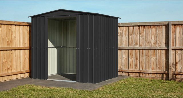 Globel Metall-Gerätehaus Tower 108 in Anthrazit mit Schiebetür und Tageslichtpaneel, B/T/H: 308 x 247 x 225 cm - Bild 4