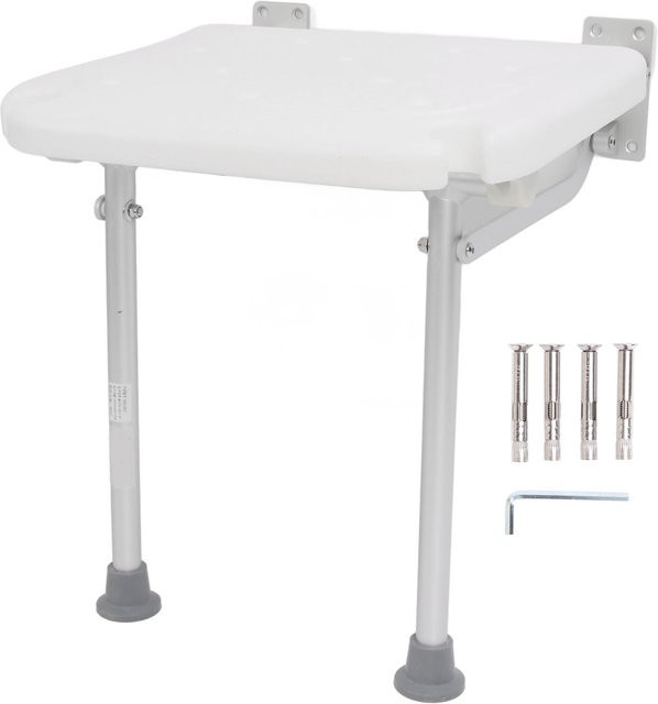 Aimo Wandmontierter Duschhocker klappbar in Weiß für Senioren und Schwangere - Bild 1