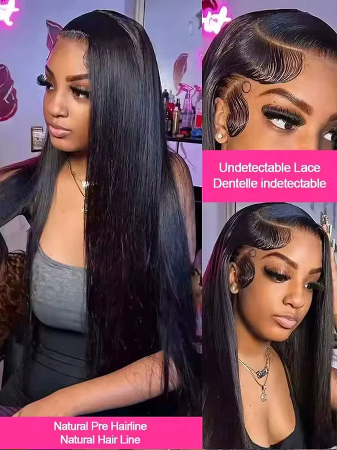 BUNGIOL Lace Front Perücke aus Echthaar, 40 Zoll, Damen - Bild 4