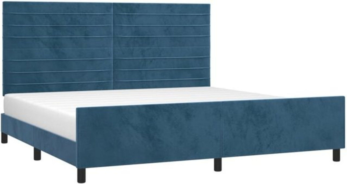 Polsterbett vidaxl aus Samt und Massivholz in Blau, B/T: 200 x 200 cm - Bild 1