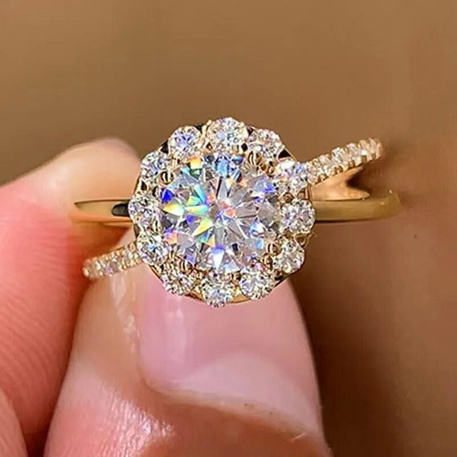 YIRAN Jewelry Eheringe, Zirkonia, Kupfer, Damen - Bild 1