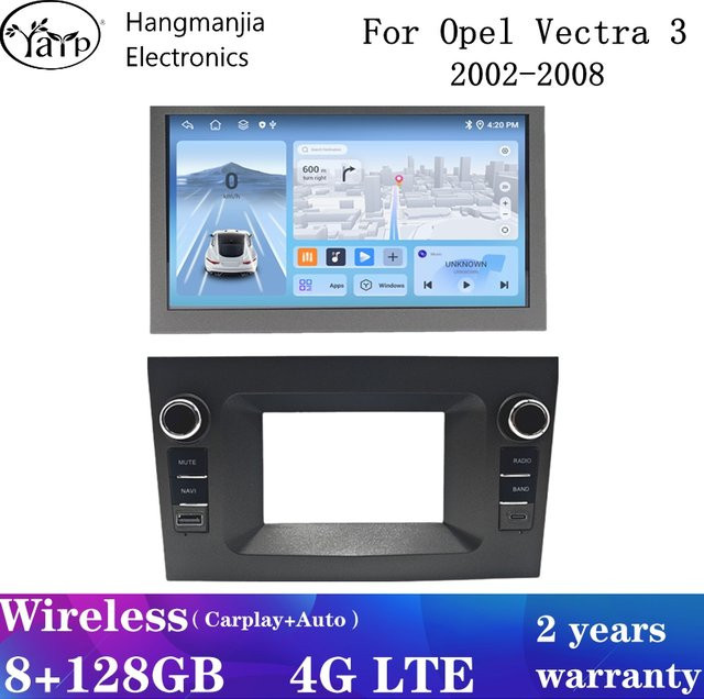 Android 15 Auto Radio für Opel Vectra C mit GPS Navigation, Multimedia Player, Bluetooth und DSP in Schwarz - Bild 1