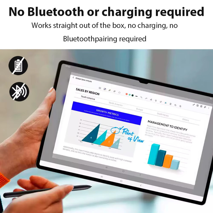 Samsung Stylus S Pen Touchpen für Galaxy Tab S6 Lite, S7 FE, S7, S7 Plus, S8, S9, S9 FE in Schwarz - Bild 3