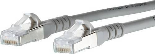 Metz Connect RJ45 Patchkabel CAT 6a S/FTP Ethernet LAN Grau 0,5 m mit Rastnasenschutz - Bild 1