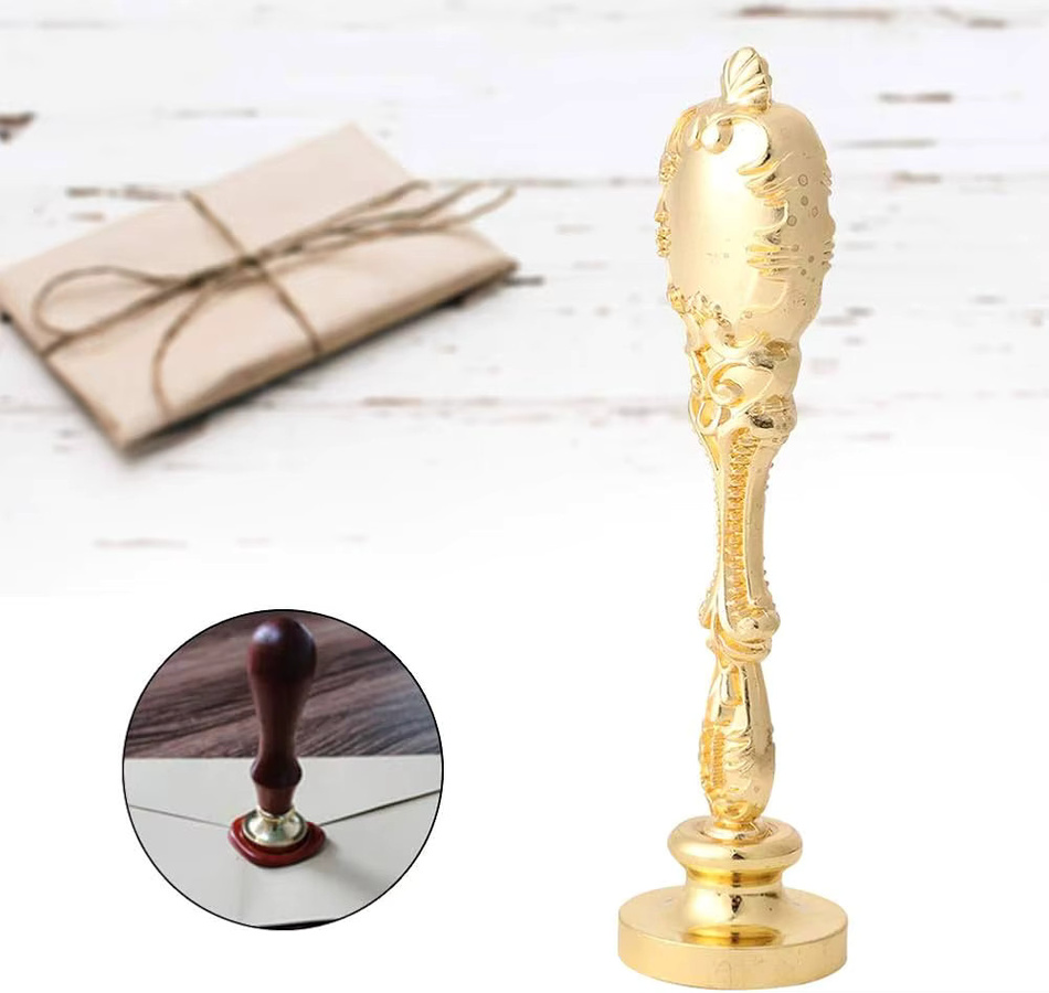 Personalisierter Wachssiegel Stempel mit individuellem Logo Design in Gold für DIY Weihnachtsdekoration und Handwerk - Bild 2