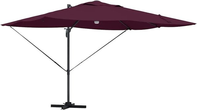 vidaXL Ampelschirm Roma in Rot und Schwarz aus Polyester und Aluminium, B/T/H: 352 x 251 x 265 cm - Bild 1