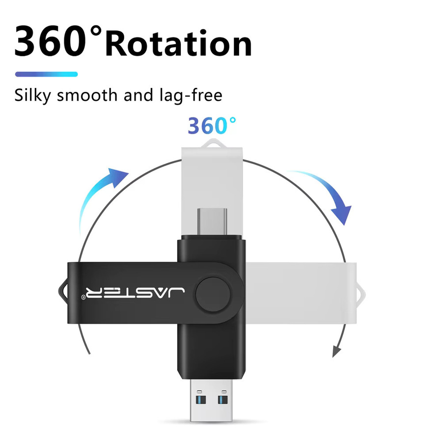 JASTER 2-in-1 USB-C OTG USB-Stick in Schwarz mit 128GB Speicherplatz - Bild 3